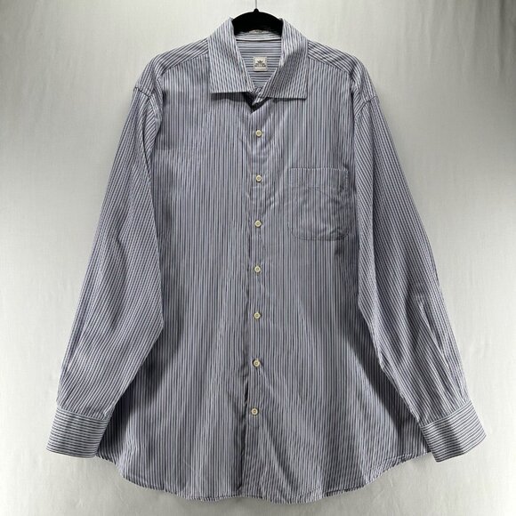 Peter Millar Other - Peter Millar Button Up Shirt Mens XL Long Sleeve Preppy Stripe White Blue Purple